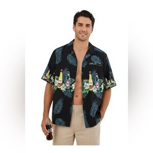 Pacific & Co Tropical Beer Blue Button Down Shirt Size: XL